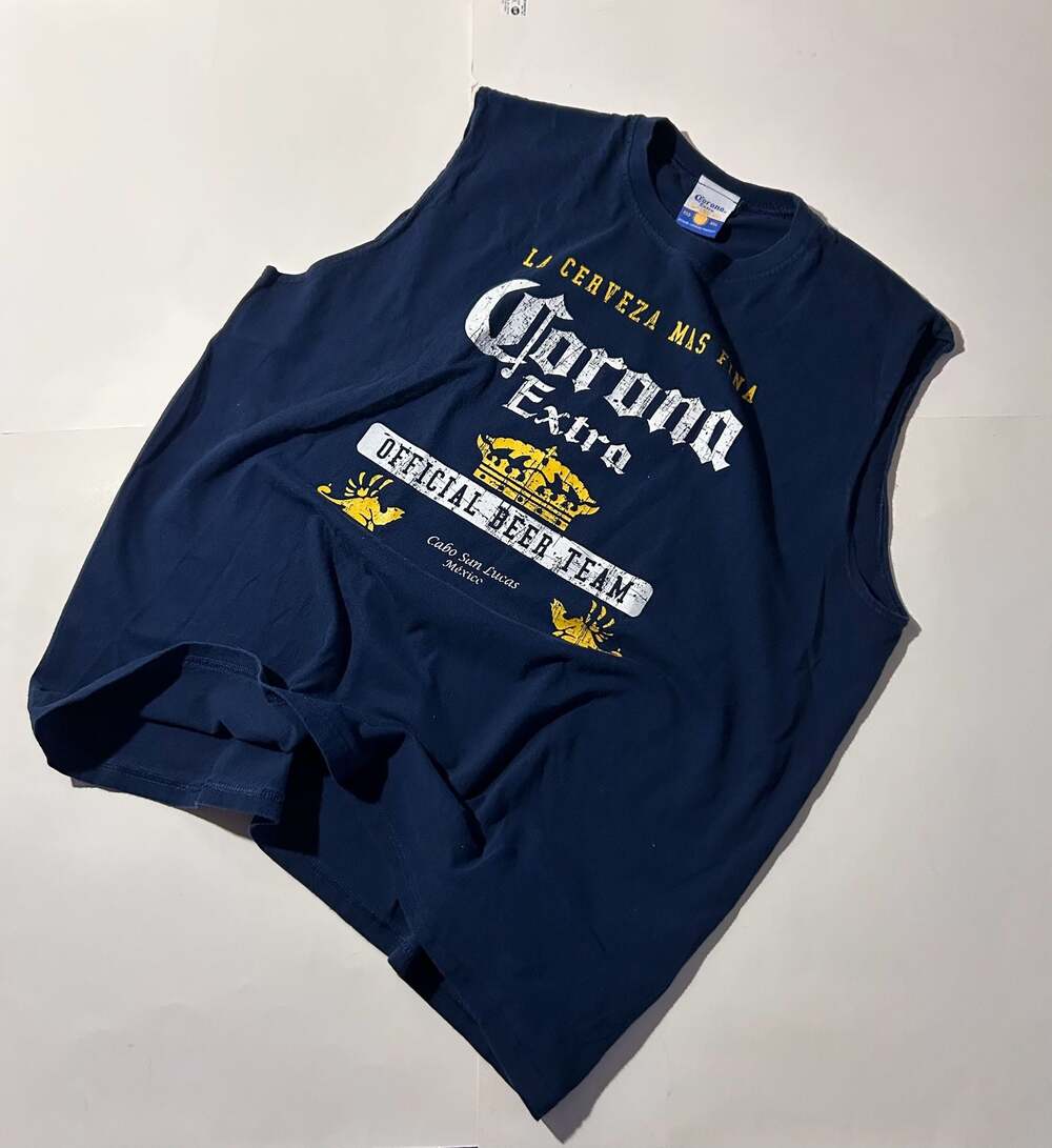 Corona Extra Official Beer Team Cabo San Lucas Muscle Tank Top Navy Blue XXL